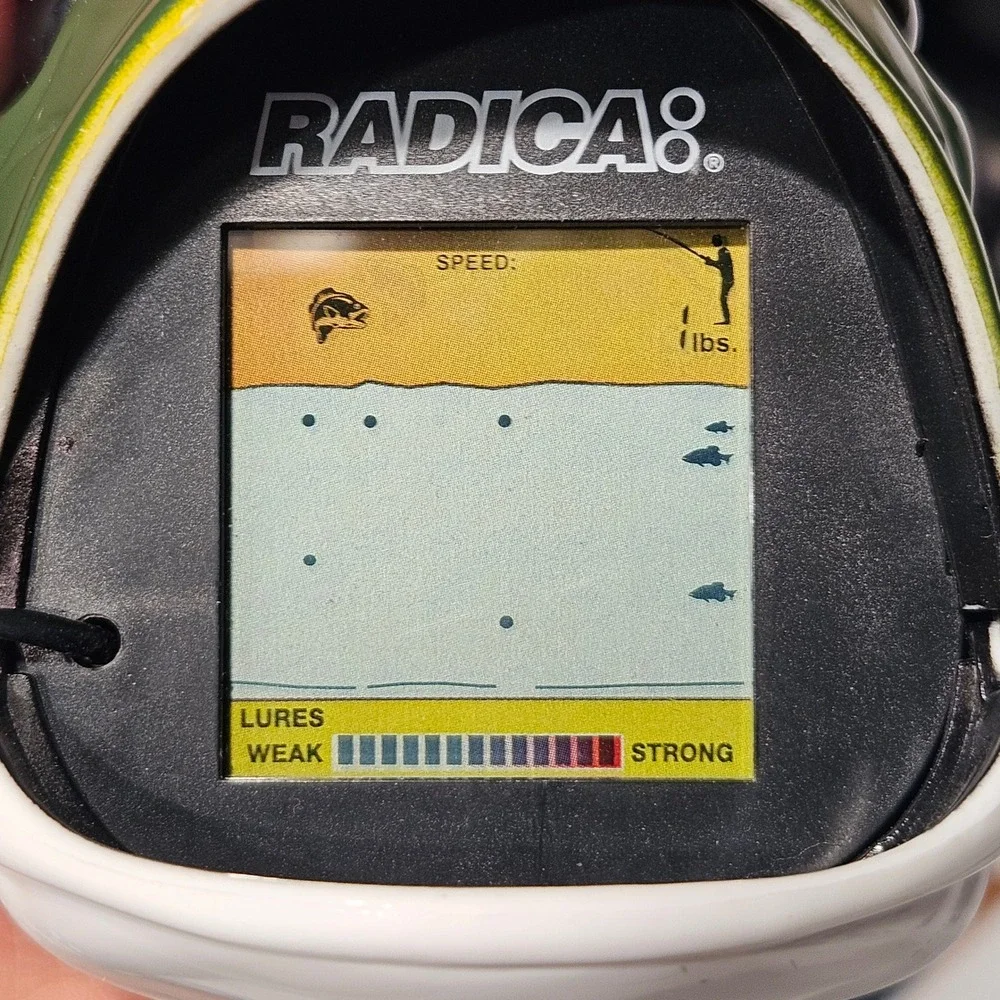 Radica Fish or Man Bass Fishin Handheld Electronic Game Tested Vintage 1998 7501